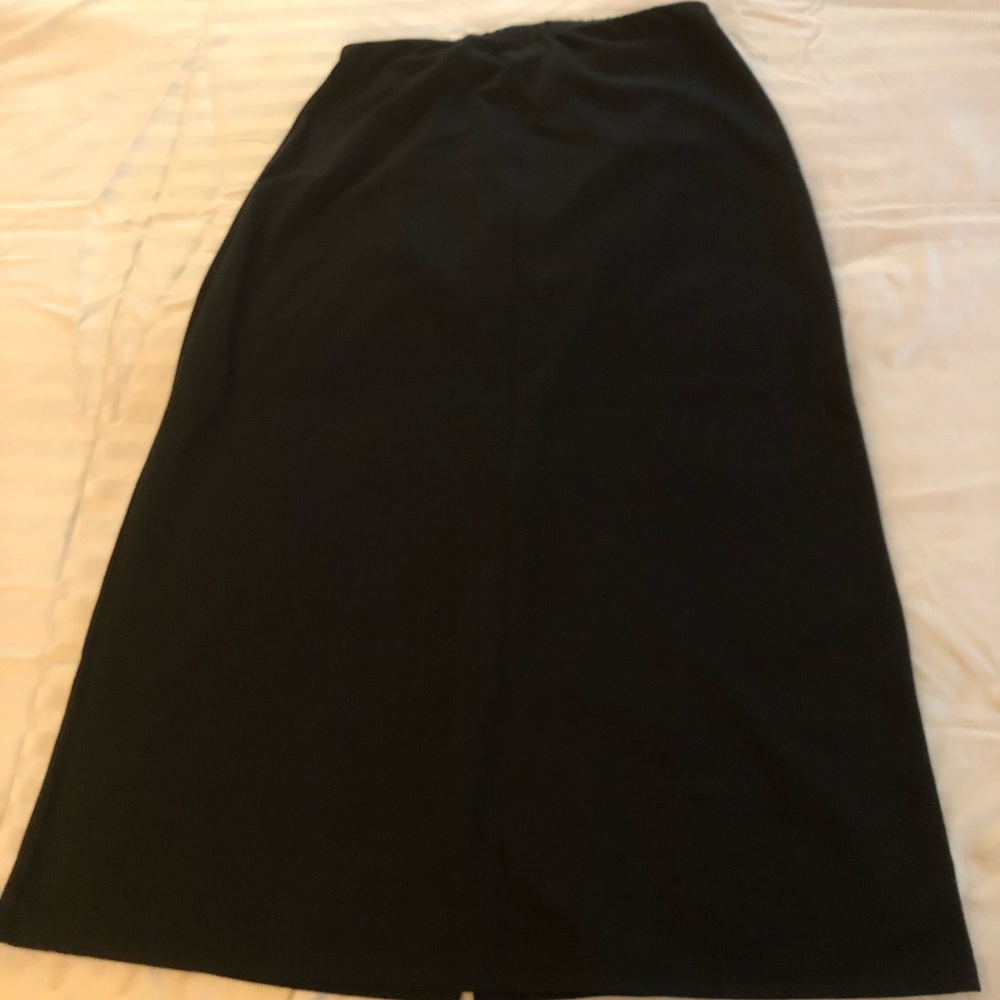 MIDI stretch knit elastic waist, back kick slit